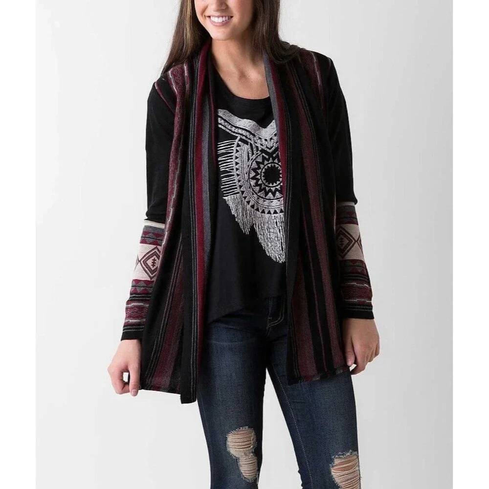 Vtg Daytrip Women’s Cardigan Small Southwestern Sweater Open Front Cozy Knit